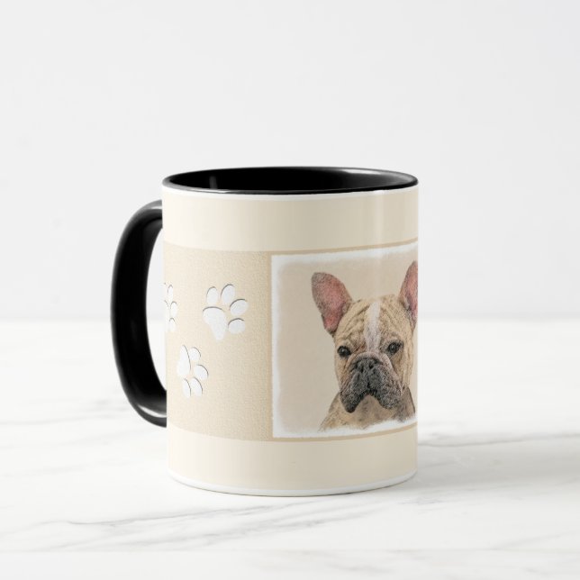 Taza Pintura de Bulldog francés (Sable) - Cuto original (Anverso izquierdo)