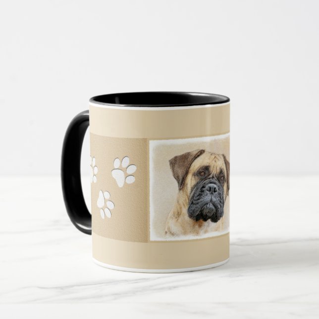 Taza Pintura de Bullmastiff - Arte de Perro Original. (Anverso izquierdo)