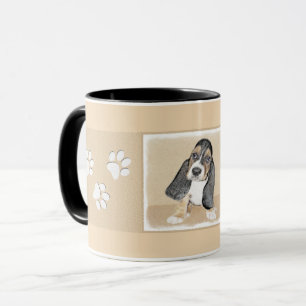 Taza Pintura de cachorro de abeja de Basset - Arte Perr