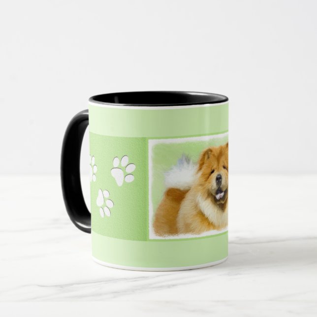 Taza Pintura de Chow Chow - Arte Perro Original. (Anverso izquierdo)
