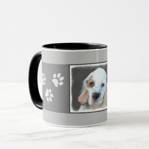Taza Pintura de Clumber Spaniel - Arte de Perro Origina