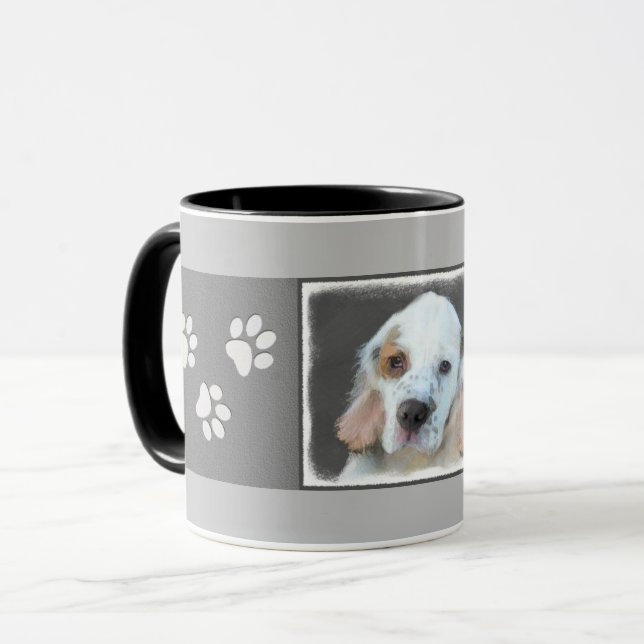 Taza Pintura de Clumber Spaniel - Arte de Perro Origina (Anverso izquierdo)