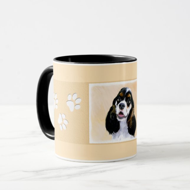 Taza Pintura de Cocker Spaniel (Parti) - Arte Perro Ori (Anverso izquierdo)