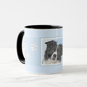 Taza Pintura de color de la frontera - Arte de perro or