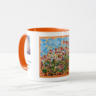 Taza Pintura de Coneflowers / Artista Larry Lerew