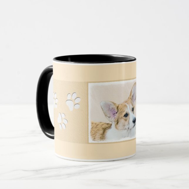Taza Pintura de Corgi galés de Pembroke - Arte Perro Or (Anverso izquierdo)