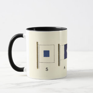 Taza Pintura de cuatro banderas con vela escrita debajo