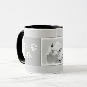 Taza Pintura de Dogo Argentino - Arte original del perr