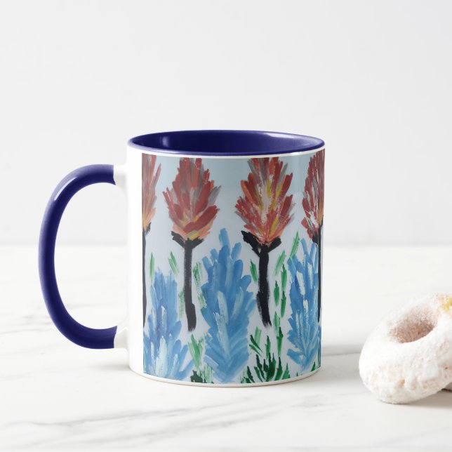 Taza Pintura de flores (Con donut)