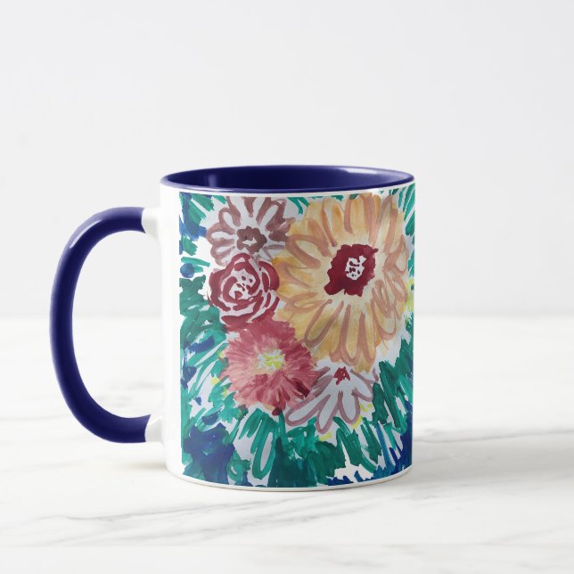Taza Pintura de flores Café Bouquet Mug (Izquierda)