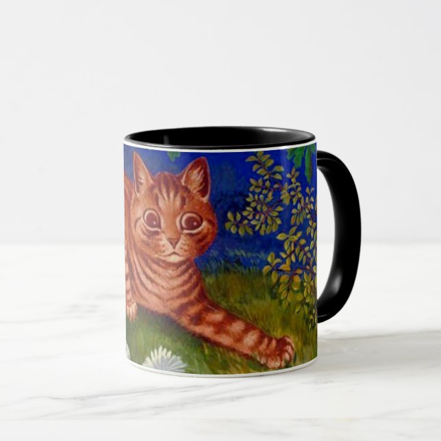 Taza Pintura de gato del naranja Tabby de Louis Wain (Anverso derecho)