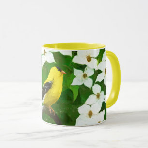 Taza Pintura de Goldfinch - Arte de Perro Original.