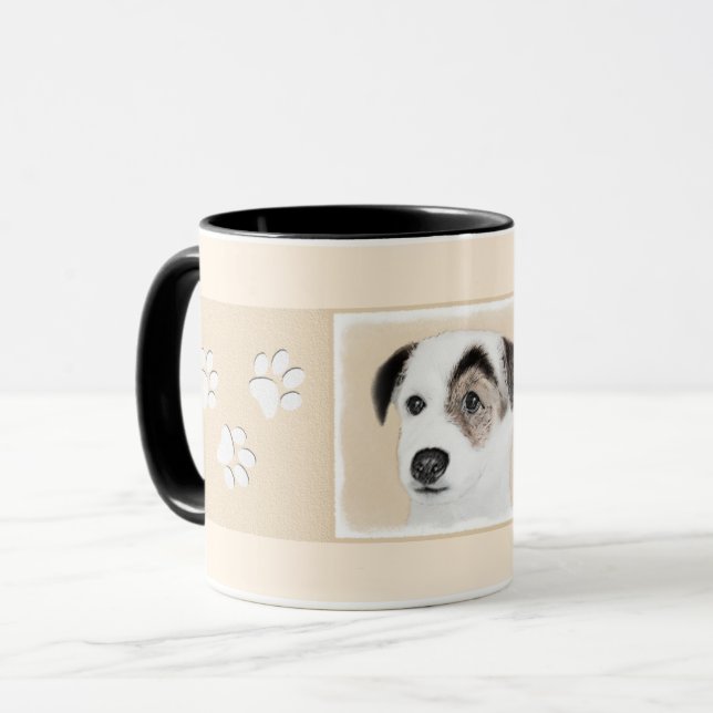 Taza Pintura de Jack Russell Terrier del párroco - arte (Anverso izquierdo)