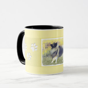 Taza Pintura de Keeshond Aspen - Arte Perro Original Cu