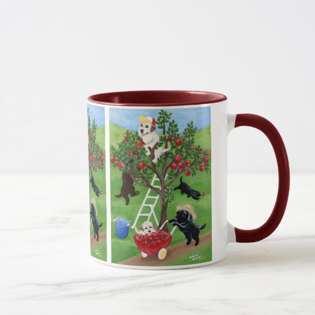 Taza Pintura de Labradors del manzano (Derecha)