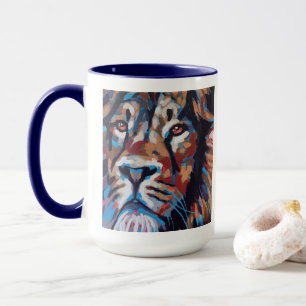 Taza Pintura de León - Regalo para Amantes de los Anima