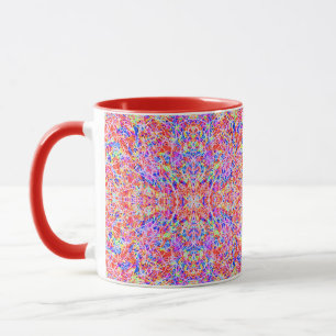Taza Pintura de líneas abstractas coloridas y lindas