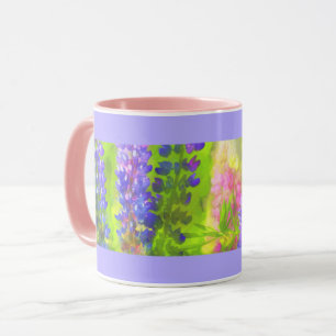 Taza Pintura de Lupine - Arte original de las flores