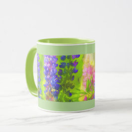 Taza Pintura de Lupine - Arte original de las flores