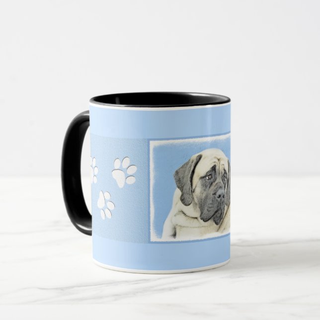 Taza Pintura de malvado inglés (Fawn) - Arte de perro o (Anverso izquierdo)