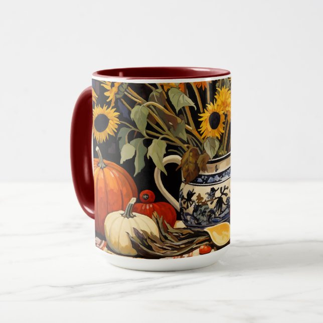 Taza Pintura de otoño del día de gracias (Anverso izquierdo)