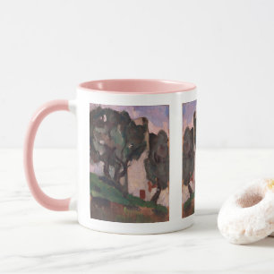 Taza Pintura de paisaje de arte estadounidense de época