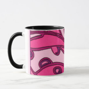 Taza Pintura de panel rosa abstracta