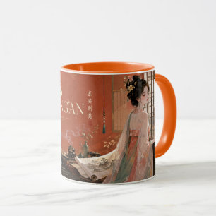 Taza Pintura de pergamino del palacio del imperio Tang.