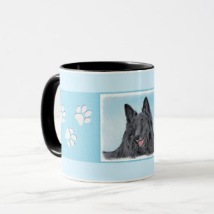 Taza Pintura de perro pastor belga - Arte de perro orig