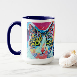 Taza Pintura de retrato de gato personalizado - Mascota