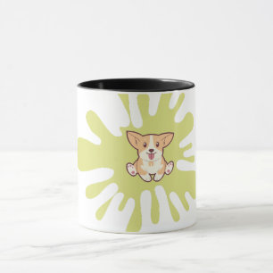 Taza pintura de salpicadura, perro