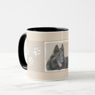 Taza Pintura de Tervuren belga - Arte de perro original