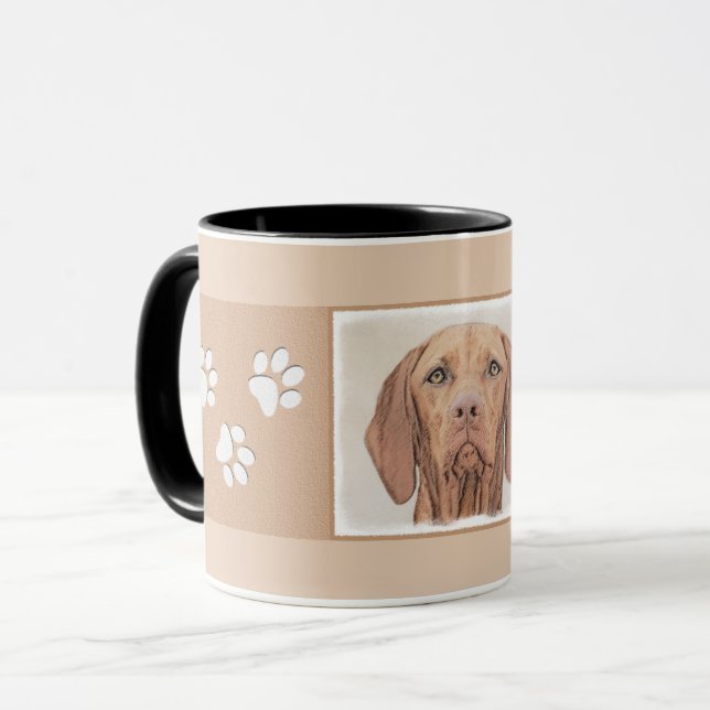 Taza Pintura de Vizsla - arte original lindo del perro (Anverso izquierdo)