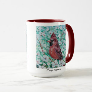 Taza Pintura del cardenal rojo