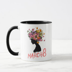 Taza Pintura del Día Internacional de la Mujer, 8 de ma