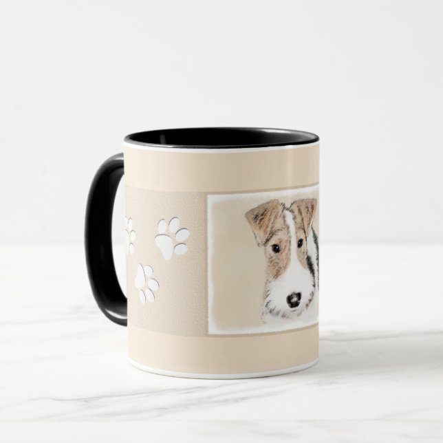 Taza Pintura del fox terrier del alambre - arte (Anverso izquierdo)