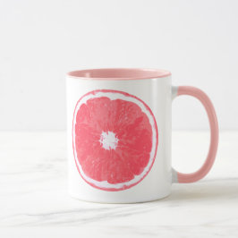 Taza Pintura digital de rodajas de pomelo rosa