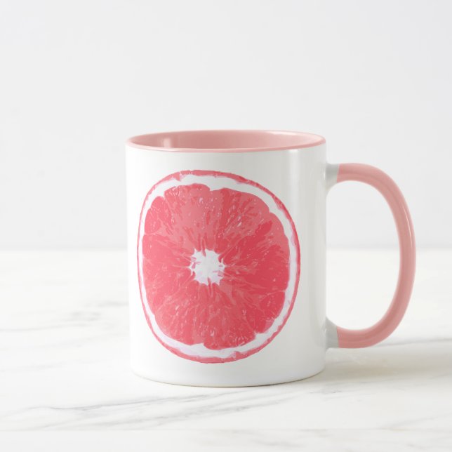 Taza Pintura digital de rodajas de pomelo rosa (Derecha)