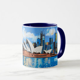 Taza Pintura en Acuarela de la Ópera de Sydney #2