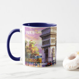 Taza Pintura en Acuarela de Monumentos de París #1