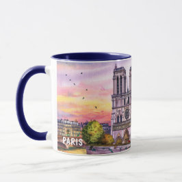 Taza Pintura en Acuarela de Monumentos de París #2