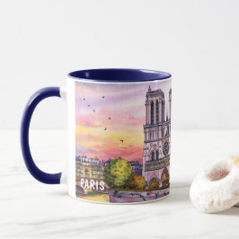 Taza Pintura en Acuarela de Monumentos de París #2
