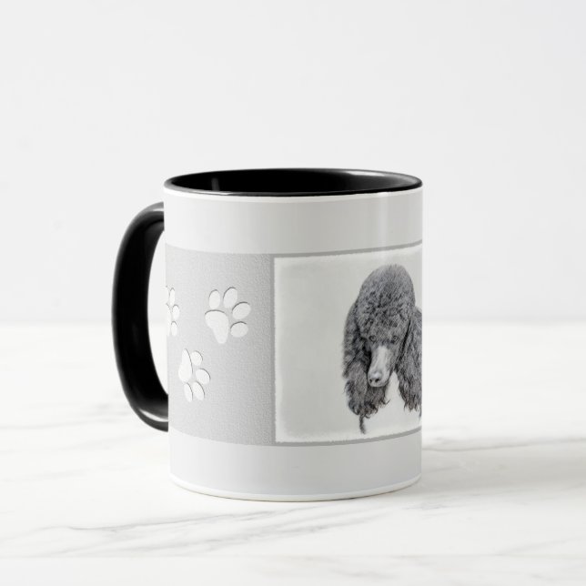 Taza Pintura estándar de pop negro - Arte de perro (Anverso izquierdo)