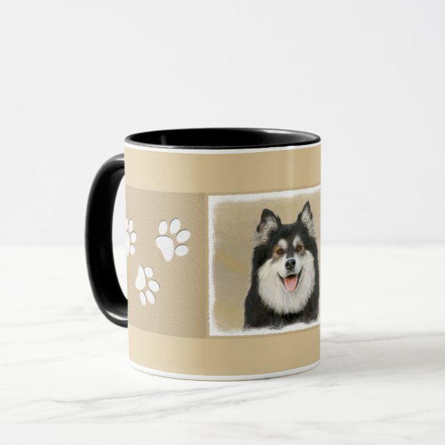 Taza Pintura finlandesa Lapphund - Arte original de per (Anverso izquierdo)