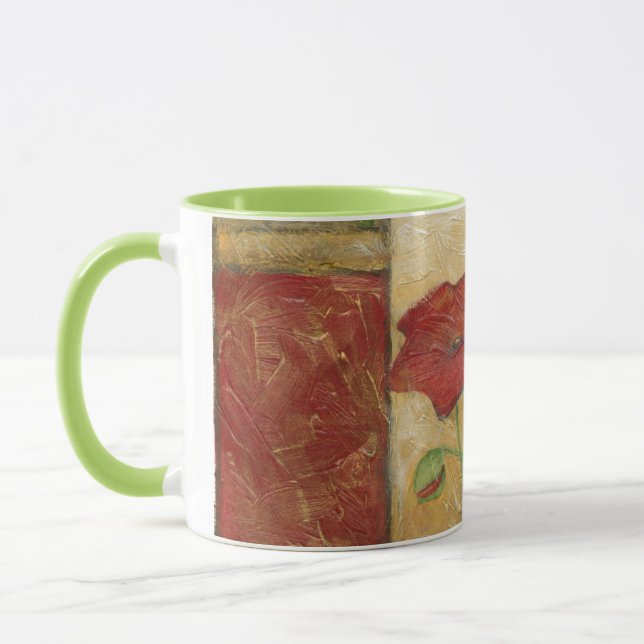 Taza Pintura floral con pinceladas de cepillo visibles (Izquierda)