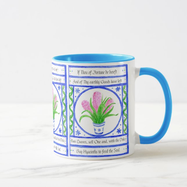 Taza Pintura floral de los jacintos, verso inspirador (Derecha)
