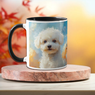 Taza Pintura impresionista de Bichon Frise Dog