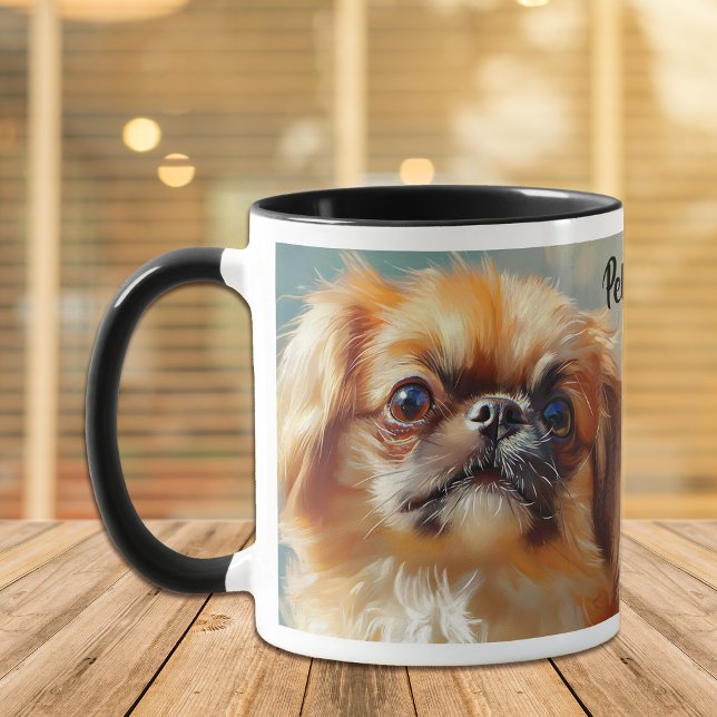 Taza Pintura impresionista de perro de Pekín (Subido por el creador)