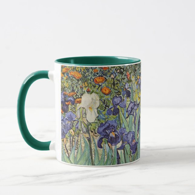 Taza Pintura impresionista de Van Gogh Irises (Izquierda)