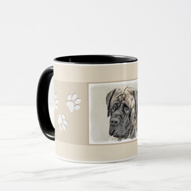 Taza Pintura inglesa de castiff (Brindle) - Arte de per (Anverso izquierdo)